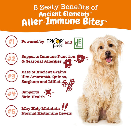 Zesty Paws Dog Allergy Relief - Anti Itch Supplement - Omega 3 Probiotics for Dogs - Digestive Health - Soft Chews for Skin & Seasonal Allergies - with Epicor Pets - Bison - 90ct