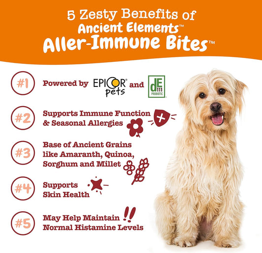 Zesty Paws Dog Allergy Relief - Anti Itch Supplement - Omega 3 Probiotics For Dogs - Digestive Health - Soft Chews For Skin & Seasonal Allergies - With Epicor Pets - Bison - 90Ct