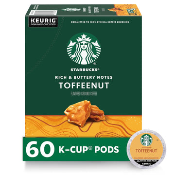 Starbucks K-Cup Coffee Pods, Toffeenut Flavored Coffee, Naturally Flavored, 100% Arabica, 6 Boxes (60 Pods Total)