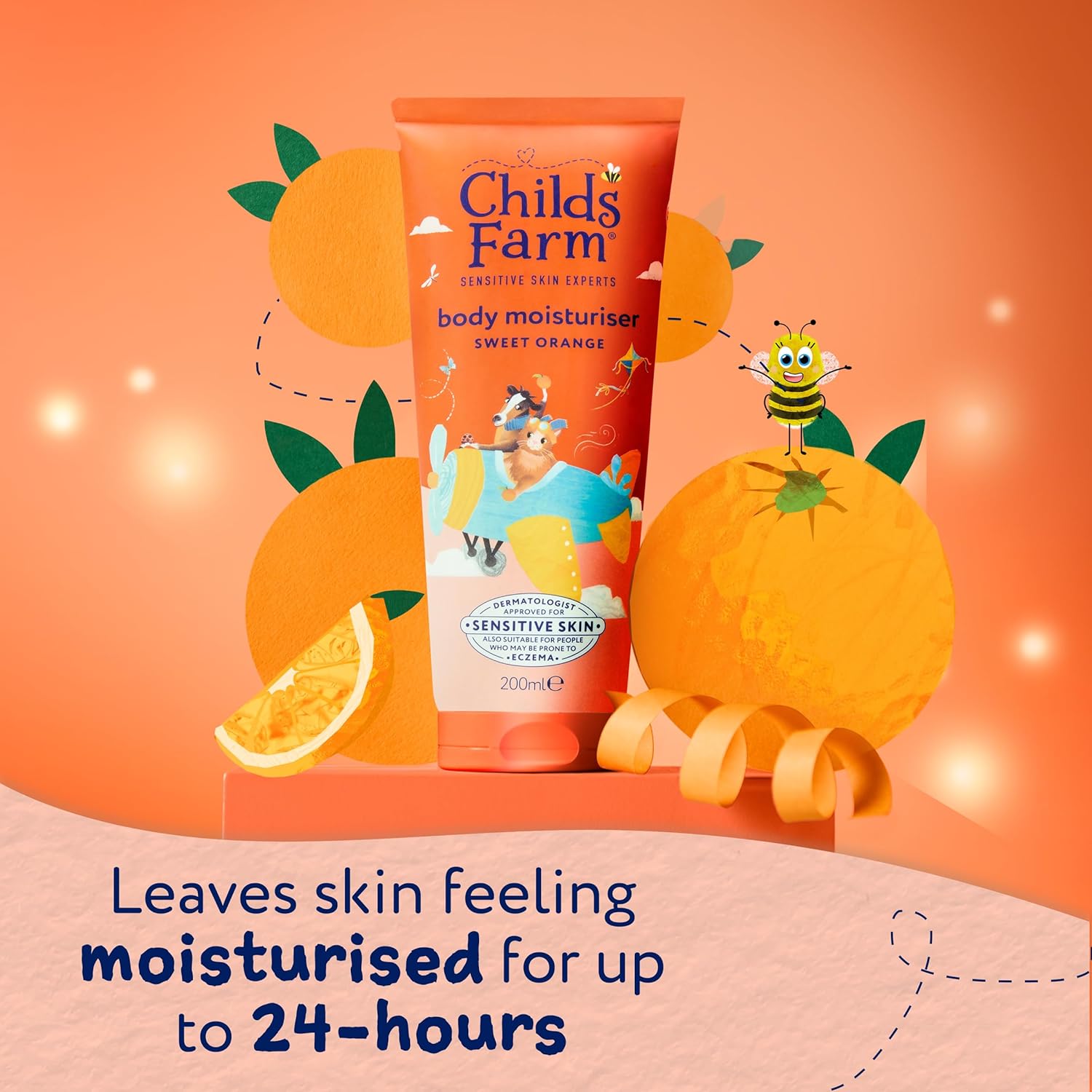 Childs Farm Kids Moisturiser, Sweet Orange | Soothing, Moisturising & Hydrating | Suitable for Dry, Sensitive Skin, 200ml (Pack of 2) : Amazon.co.uk: Baby Products