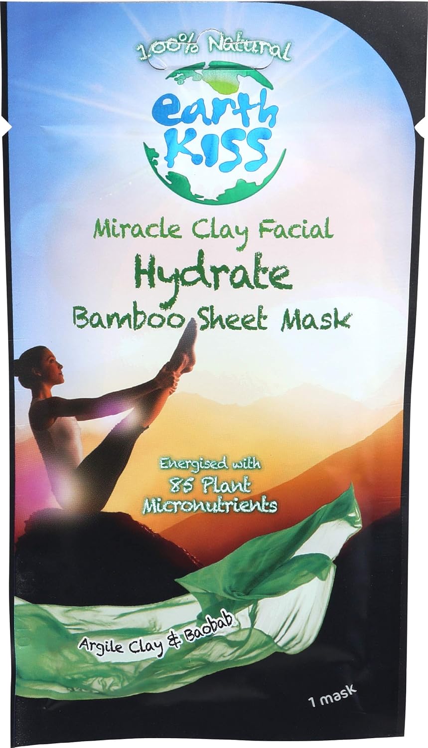 Earth Kiss Miracle Clay Facial Hydrate Bamboo Sheet Mask : Amazon.co.uk: Beauty