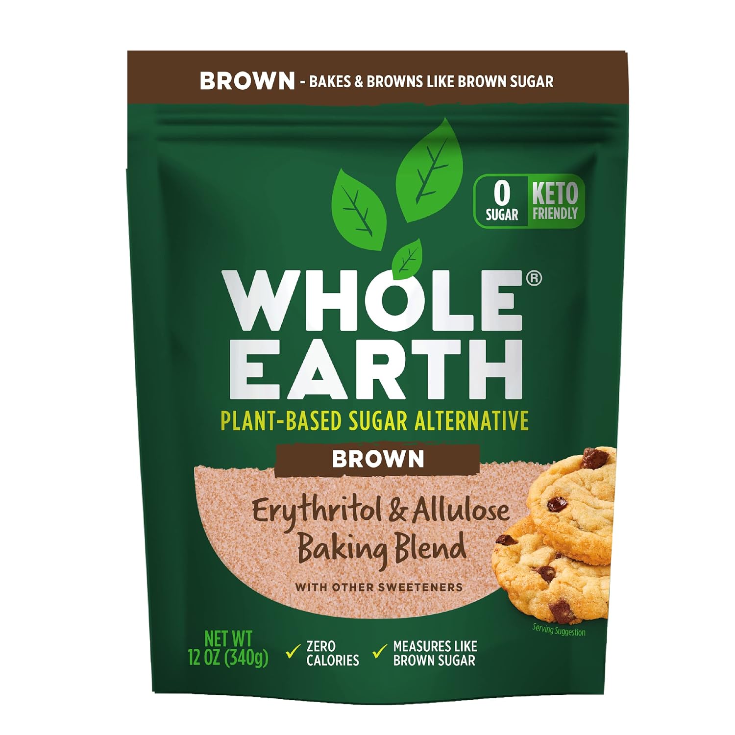 Whole Earth Allulose Baking Blend Brown Sugar Substitute, 12 Ounce Bag