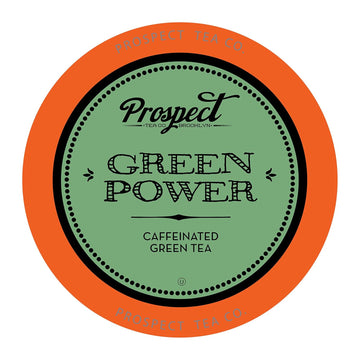 Prospect Tea Green Power Caffeinated Tea Pods Compatible With K Cup Brewers Including 2.0, 40 Count