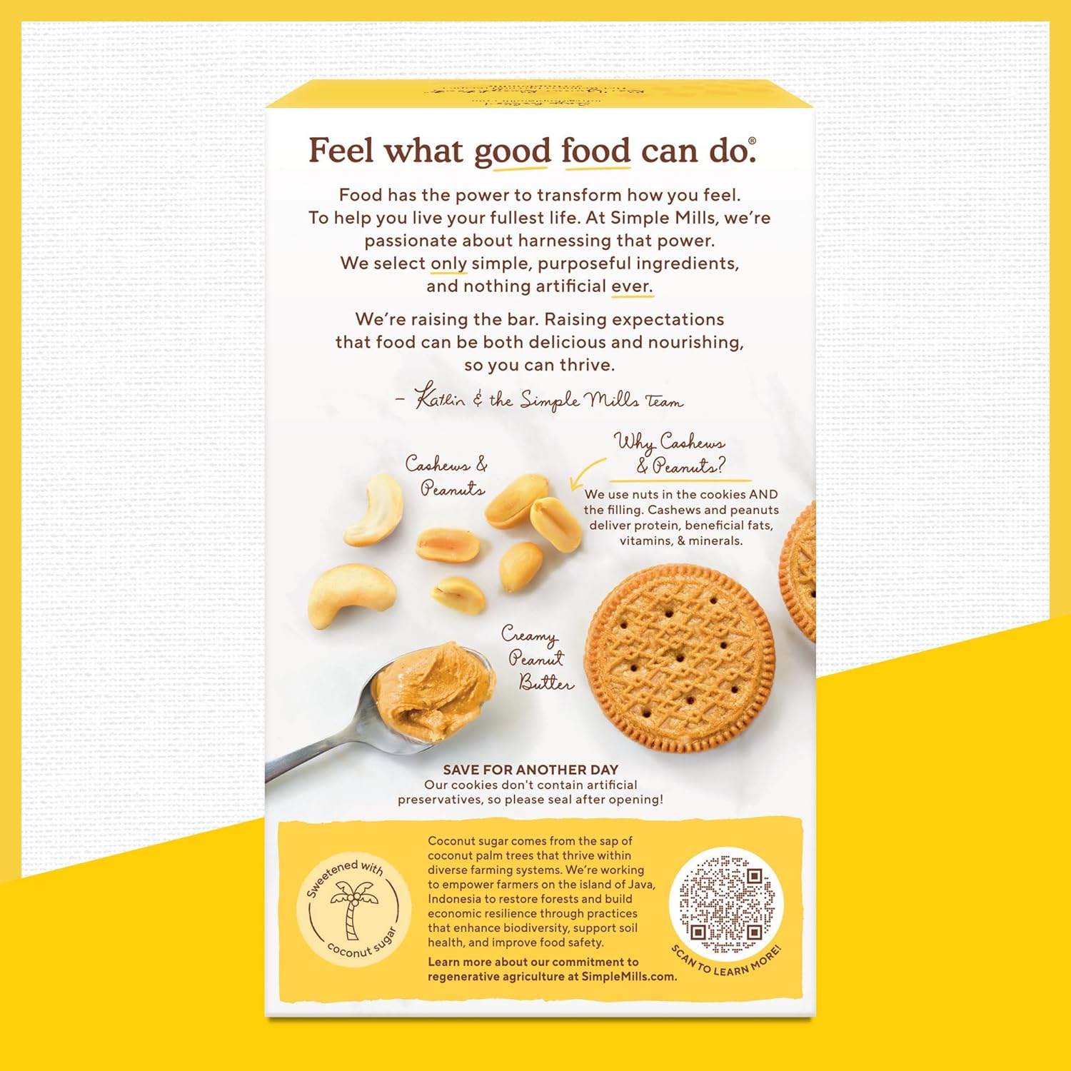 Simple Mills Creamy Peanut Butter Sandwich Cookies - Gluten Free, Vegan, Healthy Snacks, 6.7 Ounce (Pack of 8) : Grocery & Gourmet Food