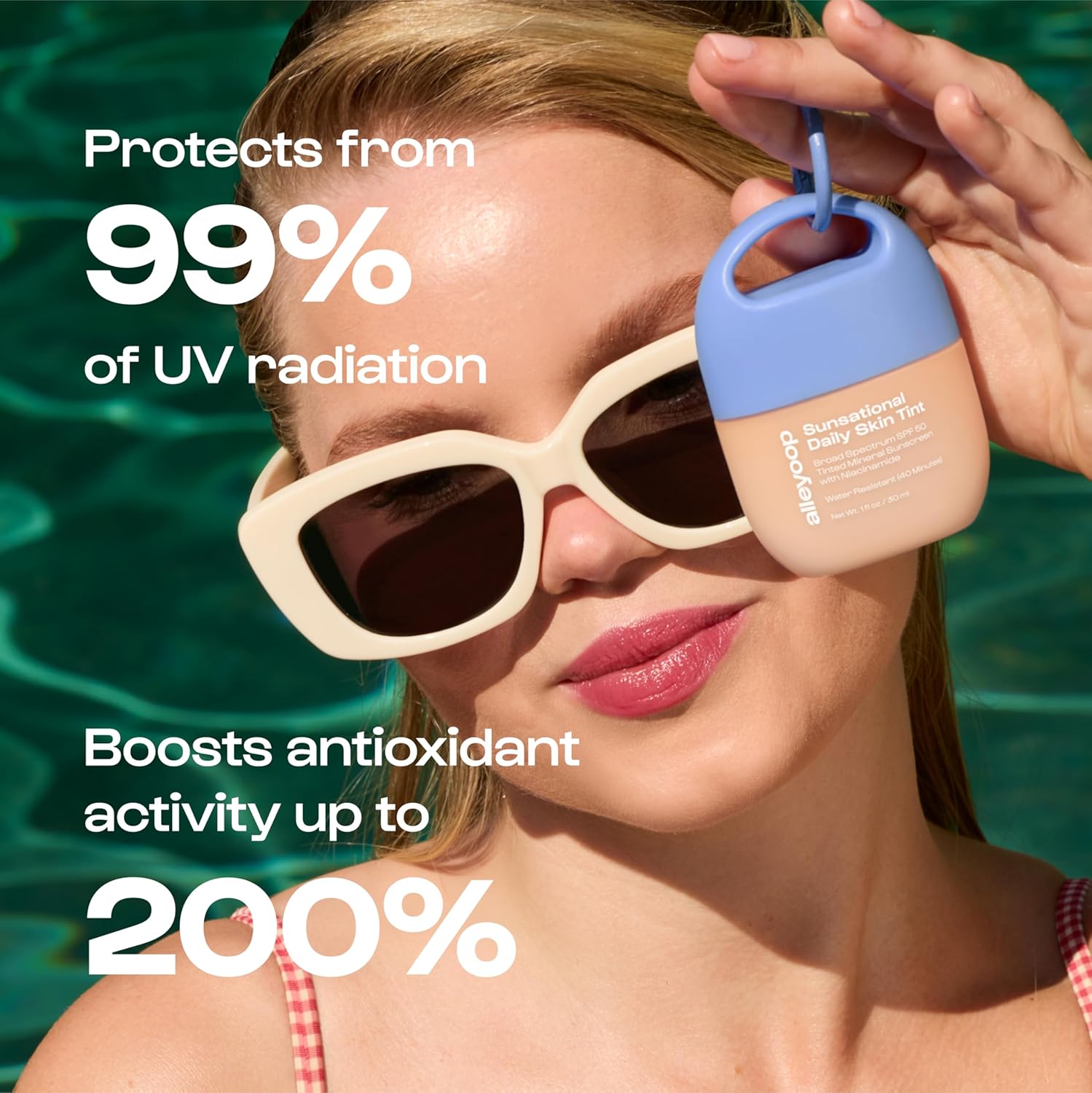 Alleyoop Sunsational Tinted Moisturizer Spf 50 For Face Broad Spectrum – 100% Mineral Face Sunscreen With Jojoba, Hydrating & Soothing Tinted Sunscreen, Vegan & Cruelty-Free (Glimmer) : Beauty & Personal Care