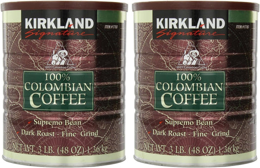 Kirkland Signature 100% Colombian Coffee Supremo Bean Dark Roast-Fine Grind, 6 Pound ,Signature-Ykgj