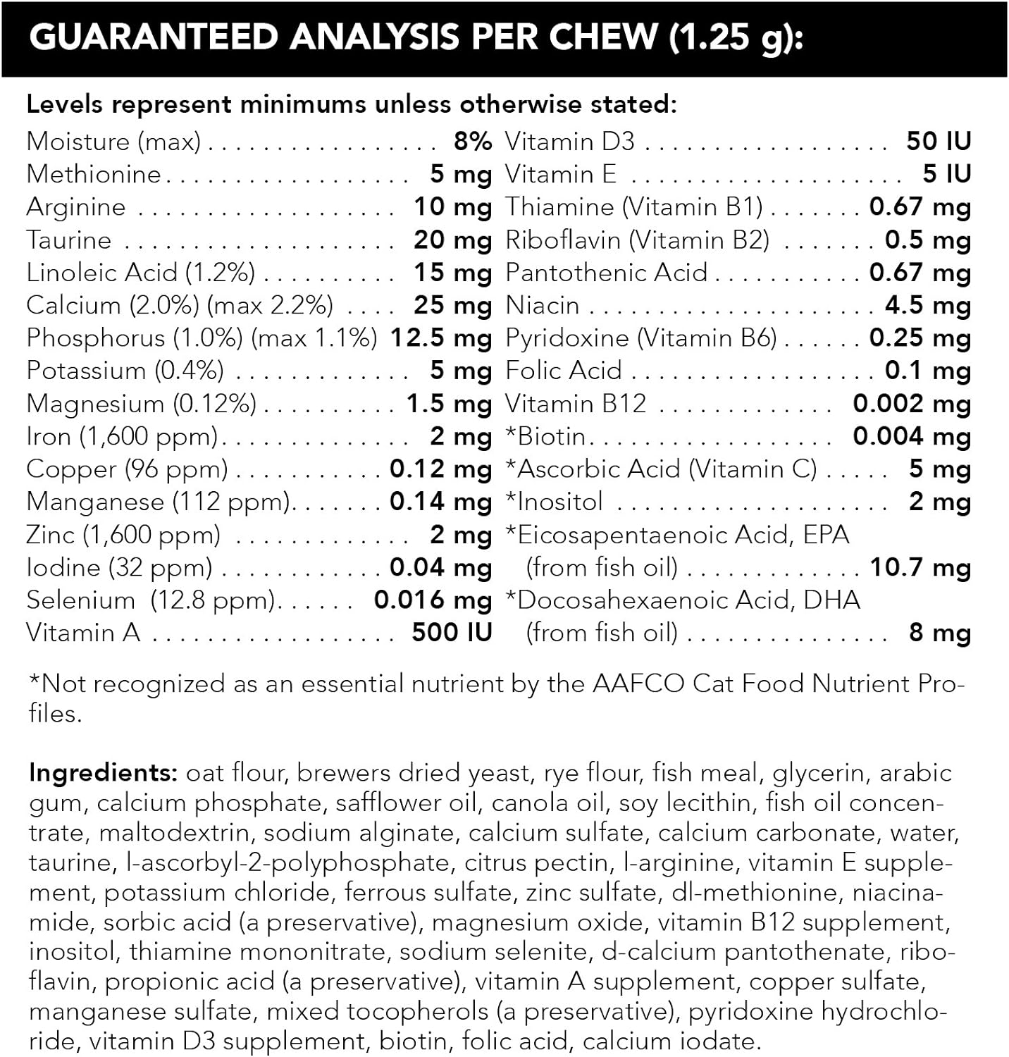 VETRISCIENCE NuCat Multi Vitamin for Cats, 30 Chews - Complete MultiVitamin Supports Skin and Coat, Immune System, Eye Sight and Everyday Wellness : Pet Supplies