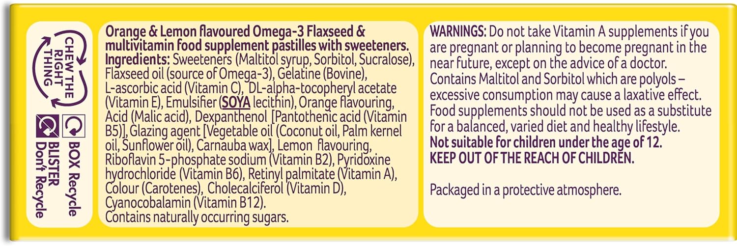 Bassetts Vitamins 12-18 Years Omega-3 Citrus Flavour Multivitamins 30 Gummies : Amazon.co.uk: Health & Personal Care