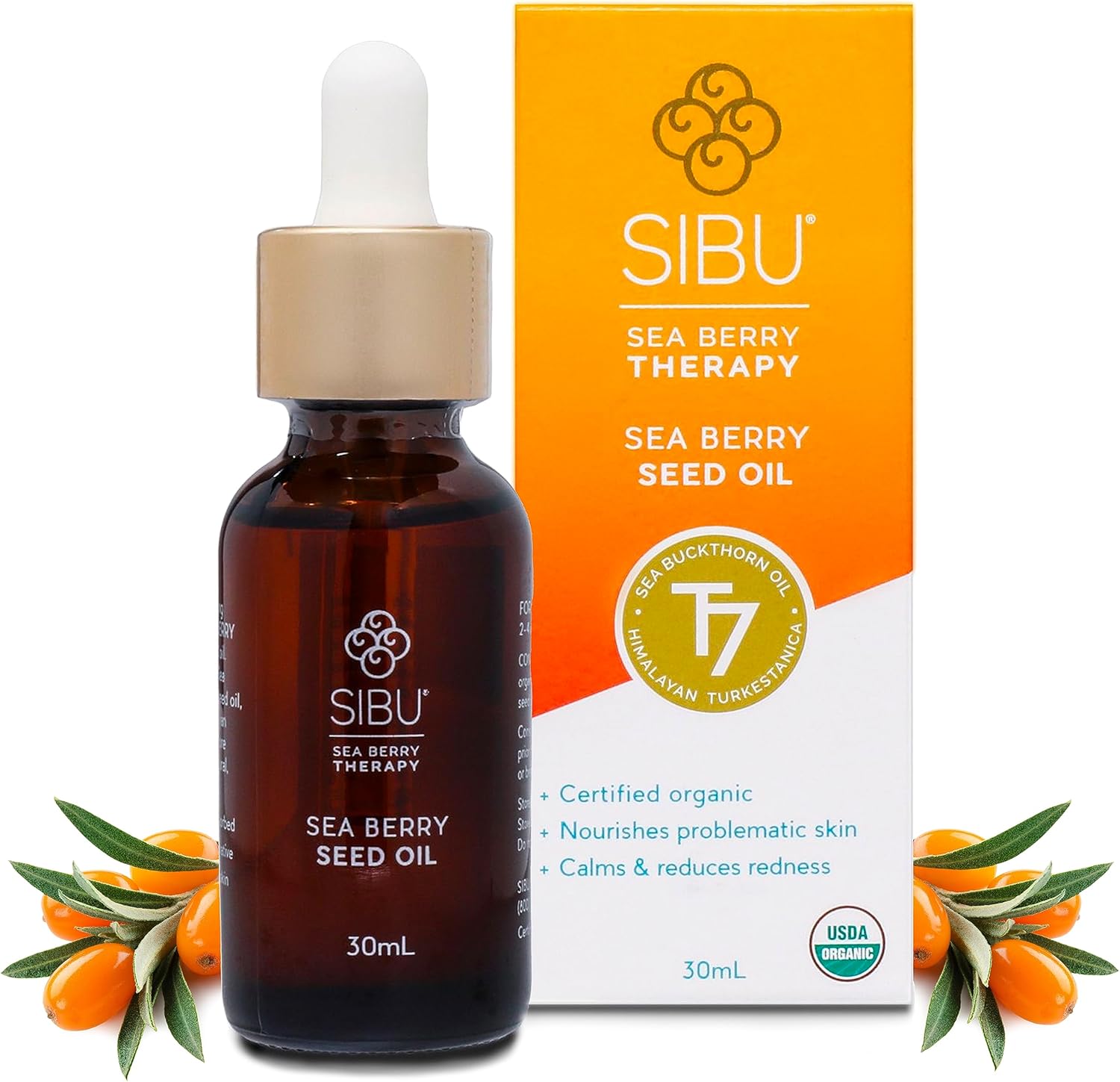 Sibu Premium Himalayan Sea Buckthorn Seed Oil, Usda Organic (30Ml) – Amazing For Sensitive Skin, Breakouts, & Irritation