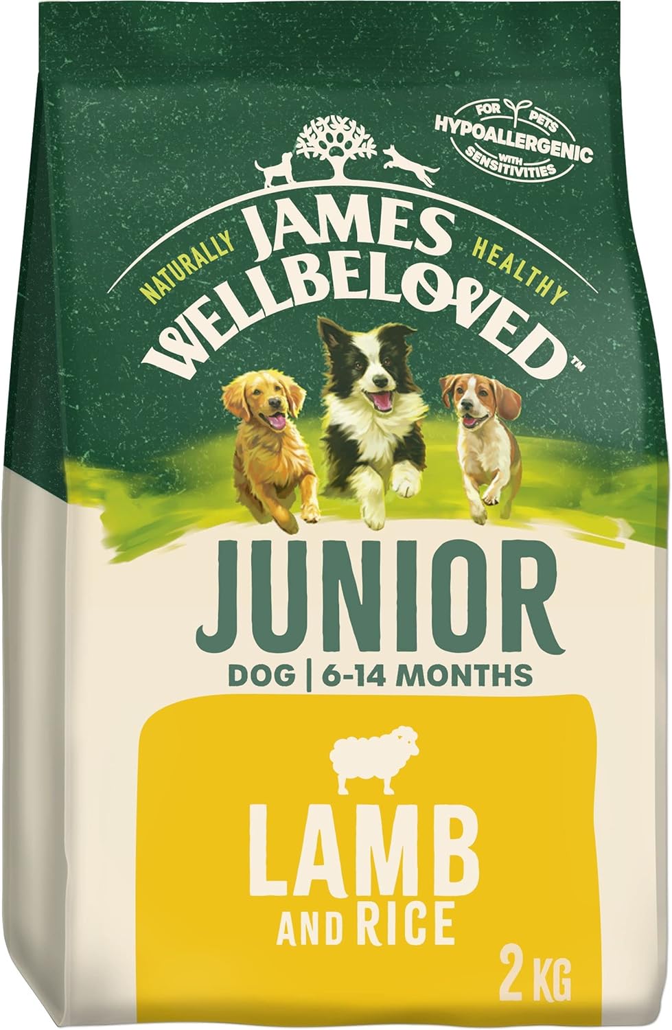 James Wellbeloved Junior Lamb & Rice 2 kg Bag, Hypoallergenic Dry Dog Food?02JWJL2