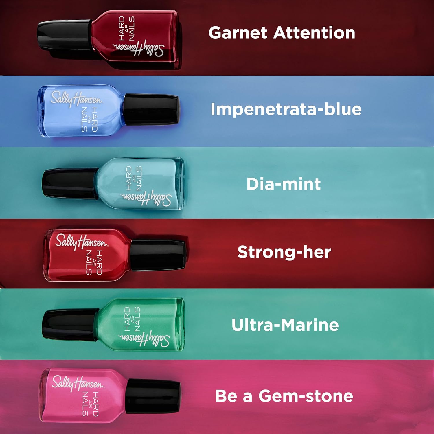 Sally Hansen - Hard as Nails Color - Iridescent Sea - Dia-mint - 0.45 fl oz : Beauty & Personal Care