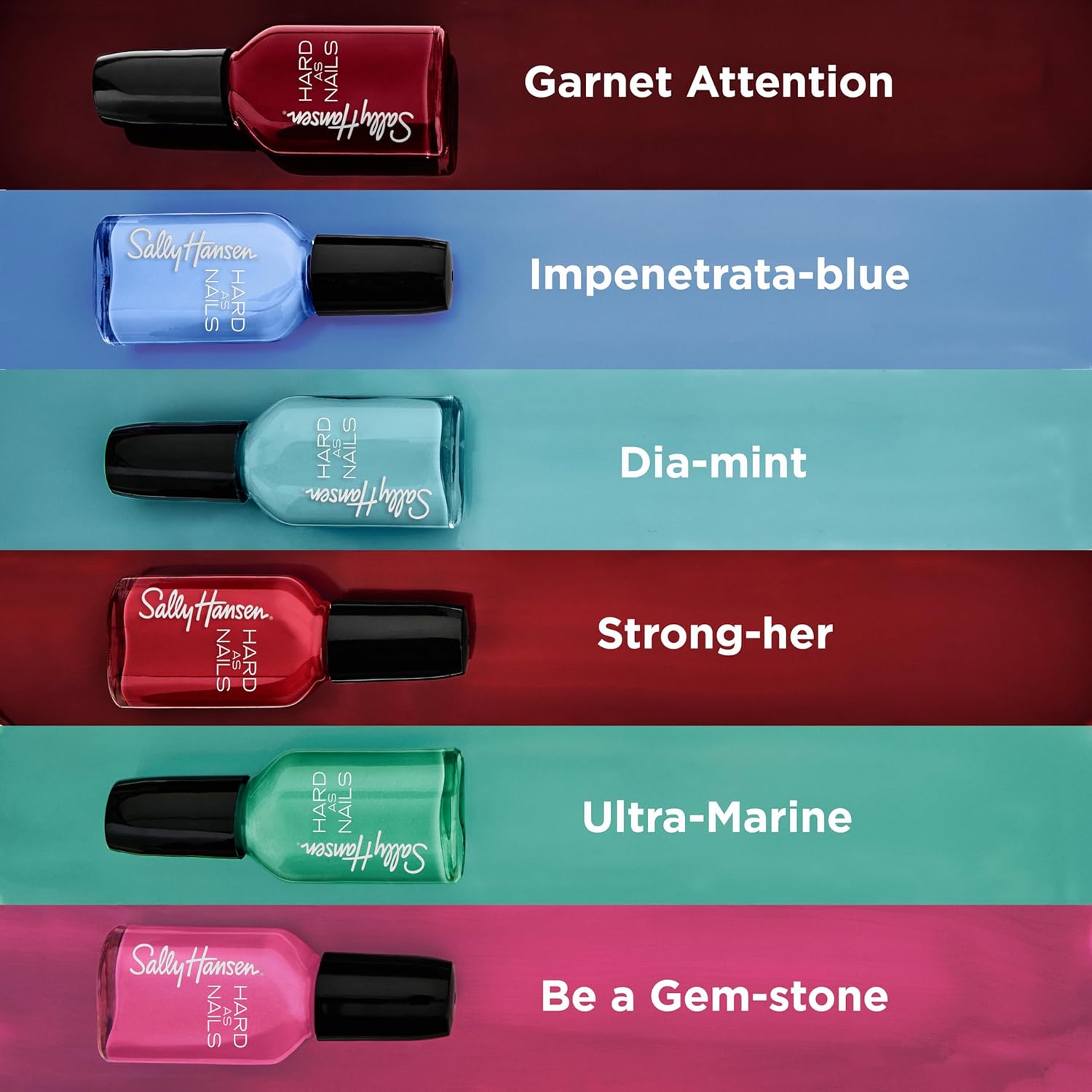 Sally Hansen - Hard as Nails Color - Iridescent Sea - Impenetra-blue - 0.45 fl oz : Beauty & Personal Care