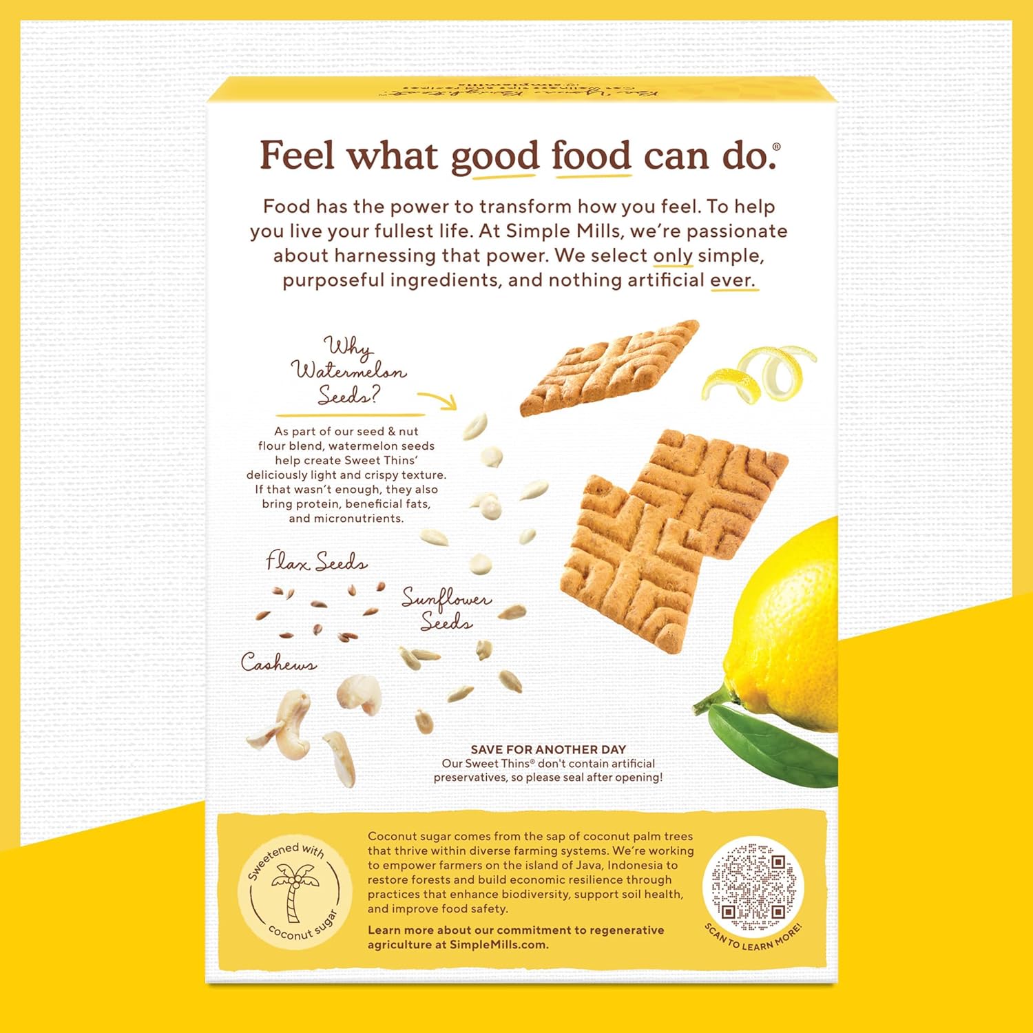 Simple Mills Lemon Seed & Nut Flour Sweet Thins, Paleo Friendly & Delicious Sweet Thin Cookies, Good For Snacks, Nutrient Dense, 4.25 Oz (Pack Of 3)