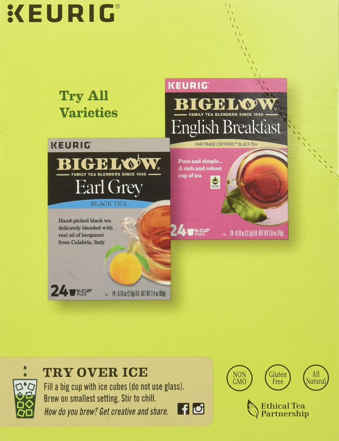 Bigelow Green Tea Keurig Single-Serve K-Cup Pods, (Pack Of 24)