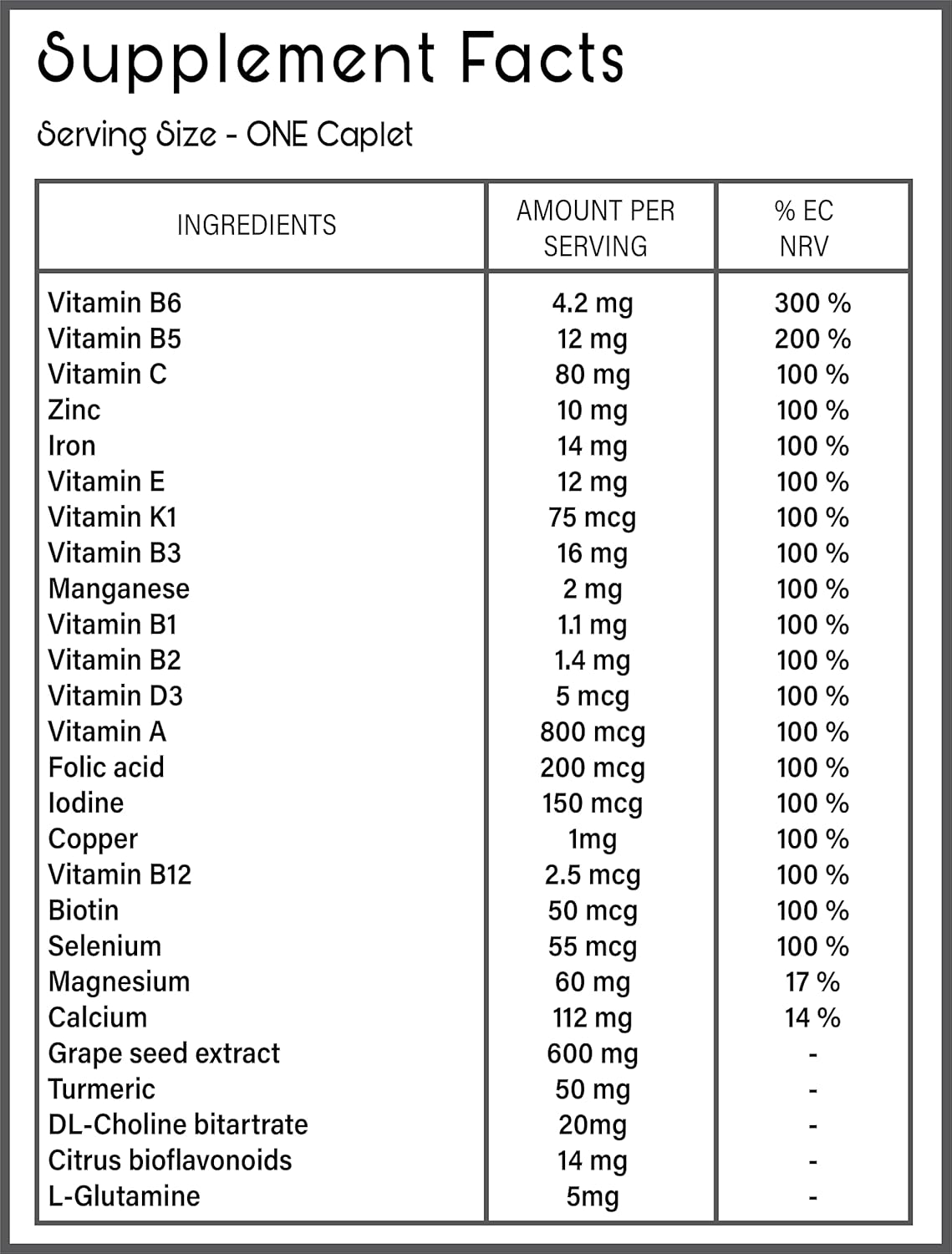 SynBio Premium+ - Ultimate A-Z Multivitamins | 60 Caplets | Vegetarian Certified - Nut Free - Vegetarian Society Approved - SOYA Free - Dairy Free - Essential Multivitamin + Minerals : Amazon.co.uk: Health & Personal Care