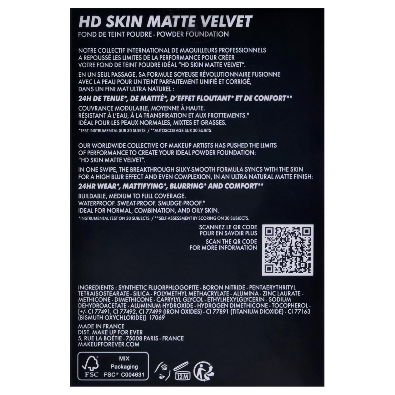 Make Up For Ever Hd Skin Matte Velvet Undetectable Longwear Blurring Powder Foundation 1N06 Porcelain : Beauty & Personal Care