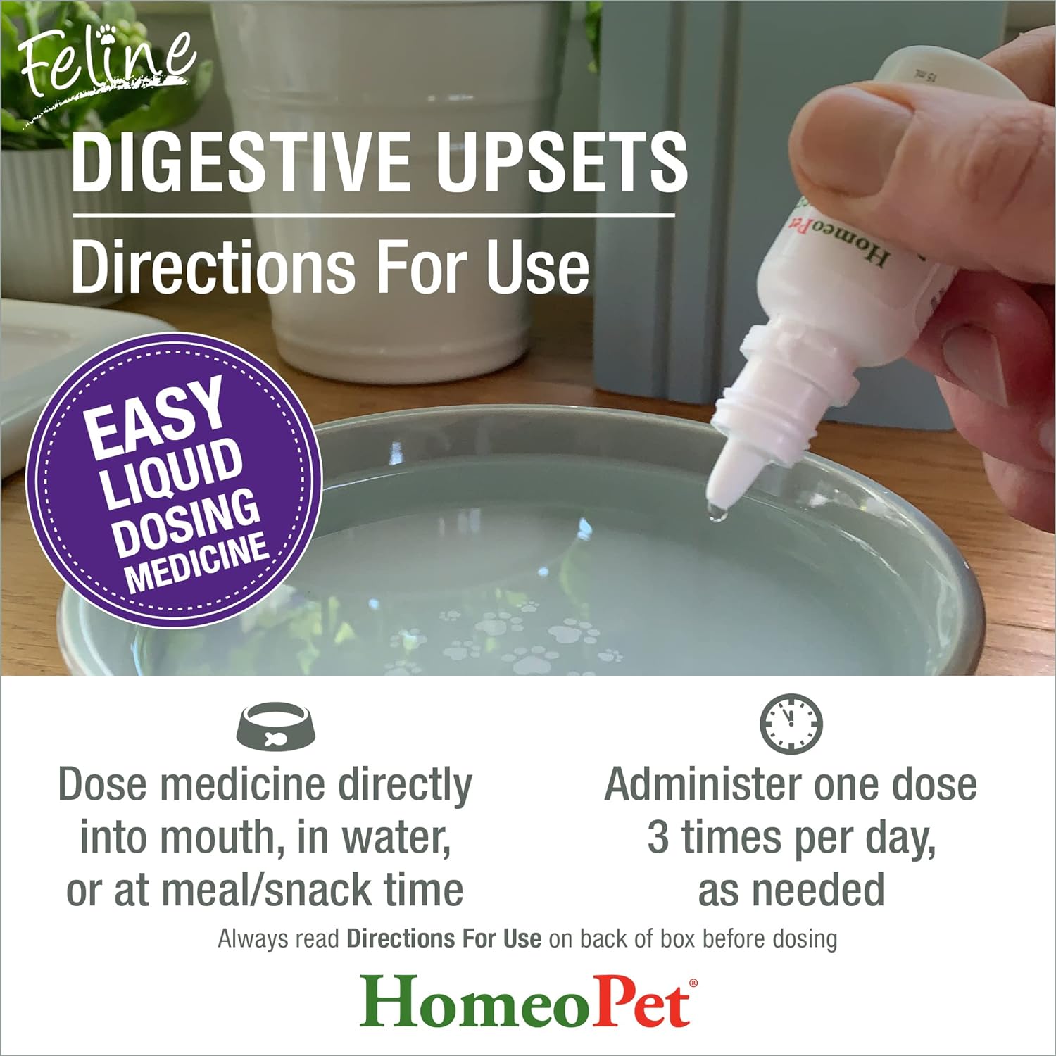 HomeoPet Feline Digestive Upsets, Natural Pet Digestive Support for Cats and Kittens, Safe and Natural Cat or Dog Medicine, 15 Milliliters : Pet Digestive Remedies : Pet Supplies