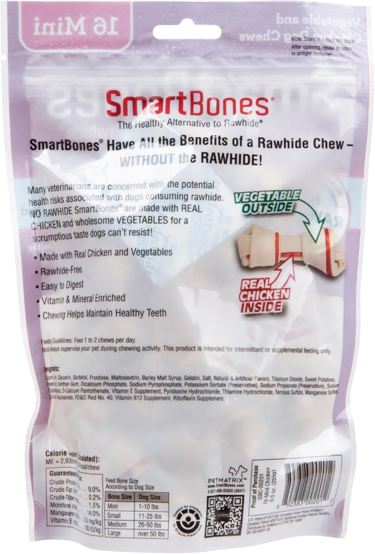 Smartbones Chicken Dog Chew, Mini, 16 Pieces/Pack