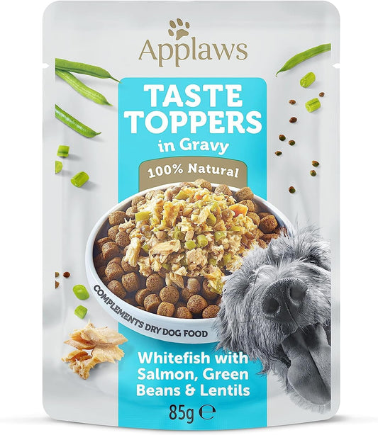 Applaws Natural Wet Dog Food Pouch, Grain Free Whitefish with Salmon in Gravy 12 x 85g Pouches?TT9430CE-A