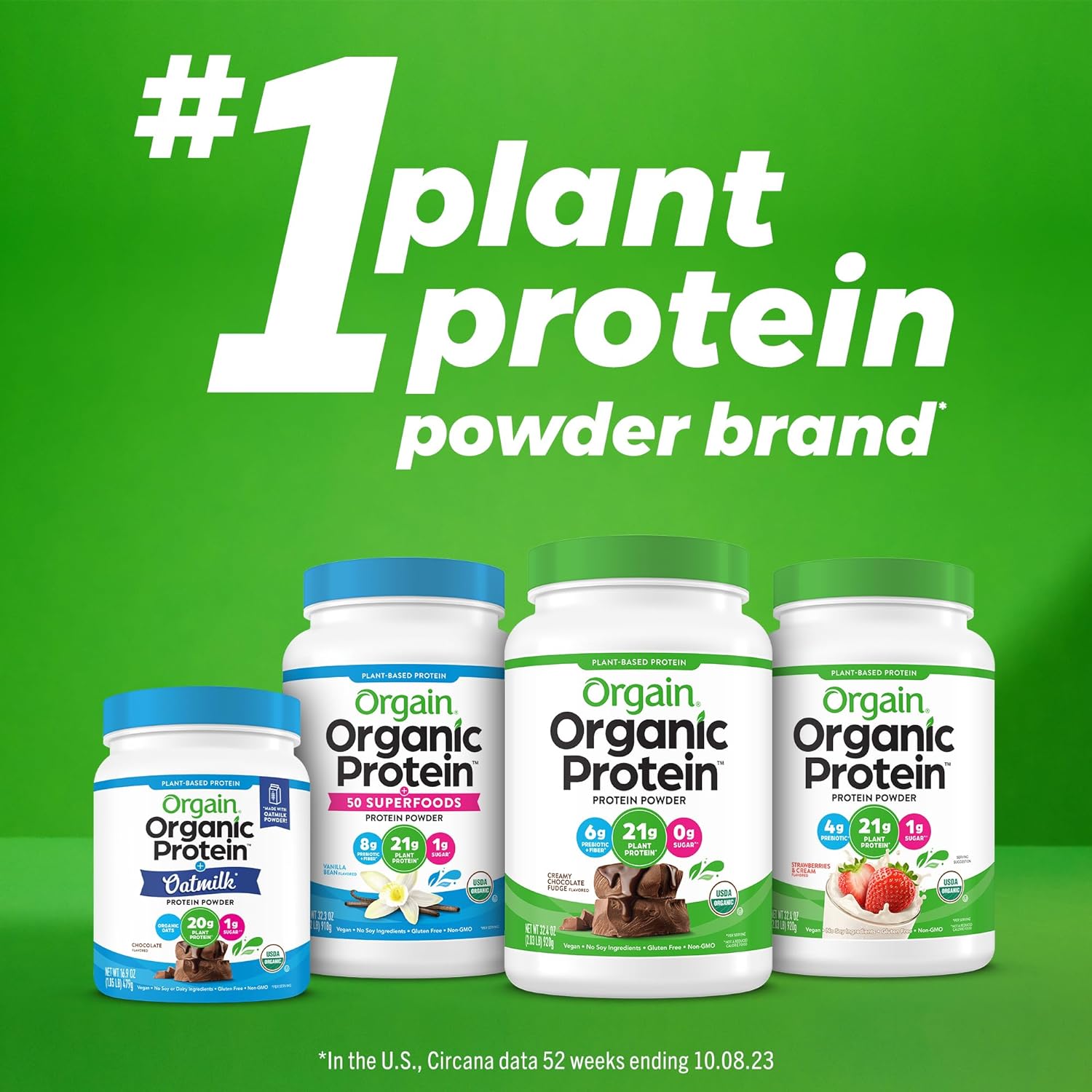 Orgain Organic Vegan Protein Powder, Chai Latte - 21g Plant Based Prot