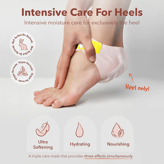 Purederm Instant Softening Heel Mask (1 Pair) – Heel Mask Provides Deep Hydration And Instant Softness