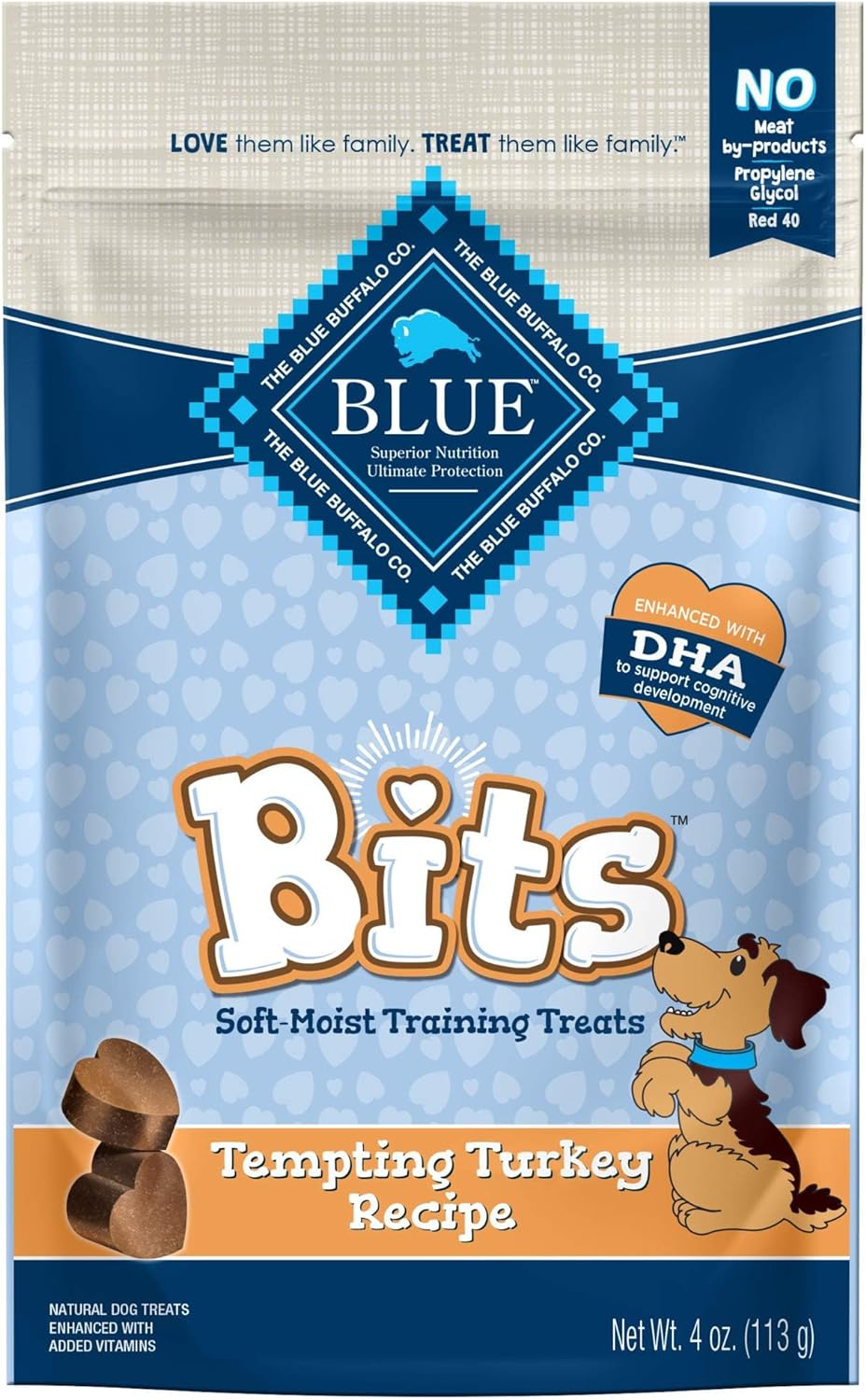 Blue Buffalo BLUE Bits Natural Soft-Moist Training Dog Treats, Turkey Recipe 4-oz Bag