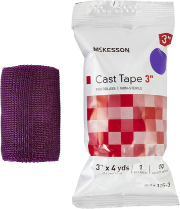 Mckesson Cast Tape, Fiberglass, Purple, 3 In X 4 Yds, 1 Count, 10 Packs, 10 Total