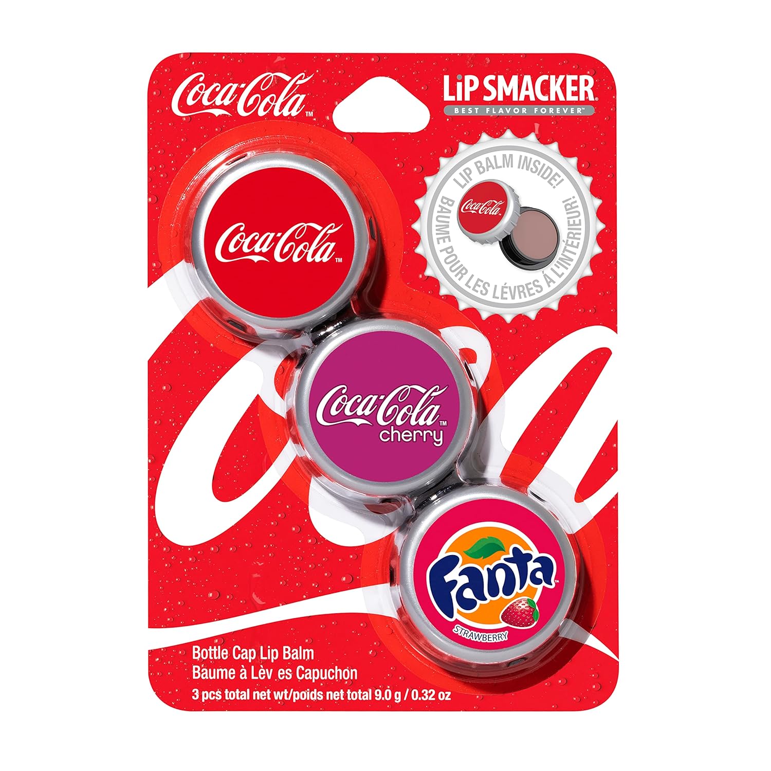 Lip Smacker Coca Cola Collection, Lip Balm Made For Kids - Coke Bottle Caps, Trio