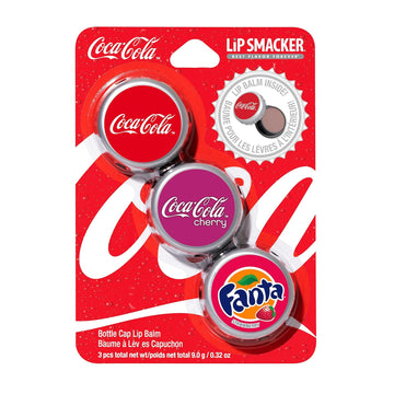 Lip Smacker Coca Cola Collection, Lip Balm Made For Kids - Coke Bottle Caps, Trio