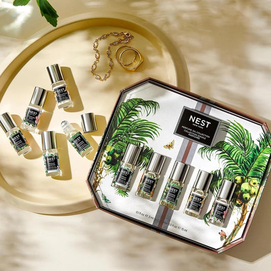 Nest New York Perfume Oil Discovery Set - Includes Balinese Coconut, Turkish Rose, Seville Orange, Indian Jasmine & Madagascar Vanilla - Vegan & Cruelty Free