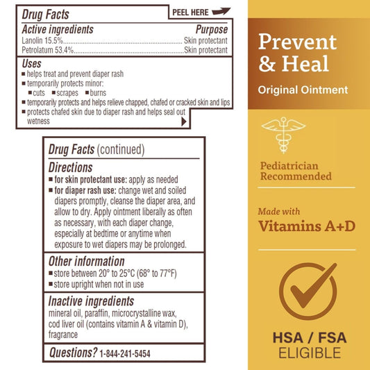 A+D Original Diaper Rash Ointment, Skin Protectant With Lanolin And Petrolatum, Seals Out Wetness, Helps Prevent Baby Diaper Rash, 1 Pound Jar