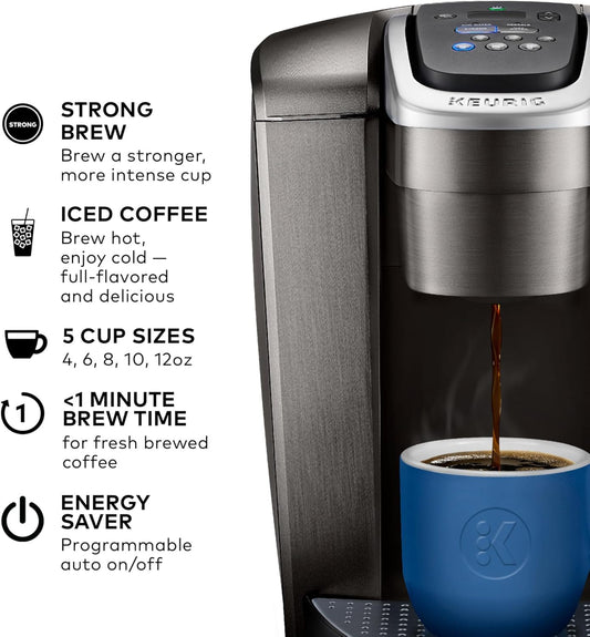 Keurig K-Elite Single-Serve K-Cup Pod Coffee Maker, Brushed Slate, 12 Oz. Brew Size