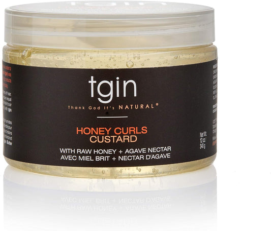 Tgin Honey Curls Custard For Natural Hair - Dry, Curly, Damaged Hair - 12 Oz