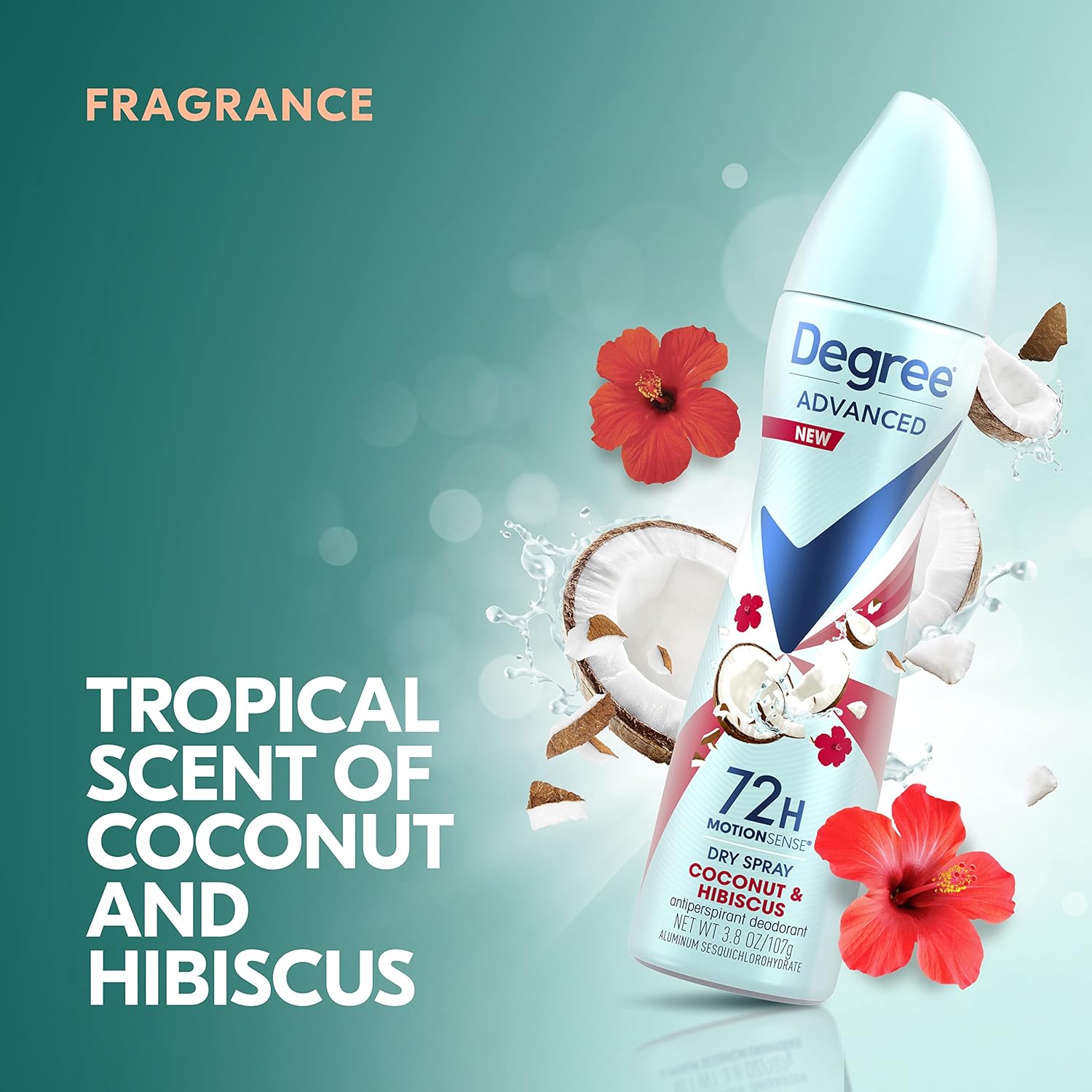 Degree Advanced Antiperspirant Deodorant Dry Spray Coconut & Hibiscus 3 count 72-Hour Sweat and Odor Protection Deodorant Spray With MotionSense Technology 3.8 oz : Beauty & Personal Care