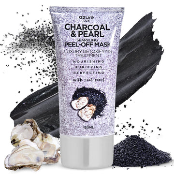 Azure Cosmetics Charcoal & Pearl Sparkling Peel-Off Mask - Korean Skincare For Anti-Aging, Dirt & Oil Control With Hyaluronic Acid & Collagen - Moisturizing & Purifying Face Mask - 150 Ml