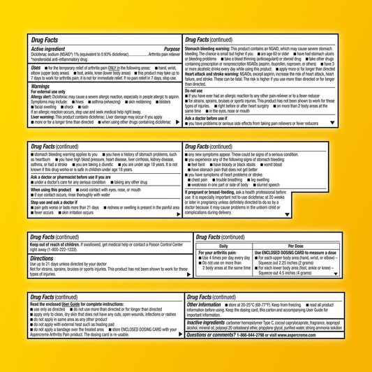Aspercreme Arthritis Pain Relief Gel For Arthritis & Joint Pain, Non-Steroidal Anti-Inflammatory Topical Gel With Max-Strength Diclofenac Sodium, 50 G