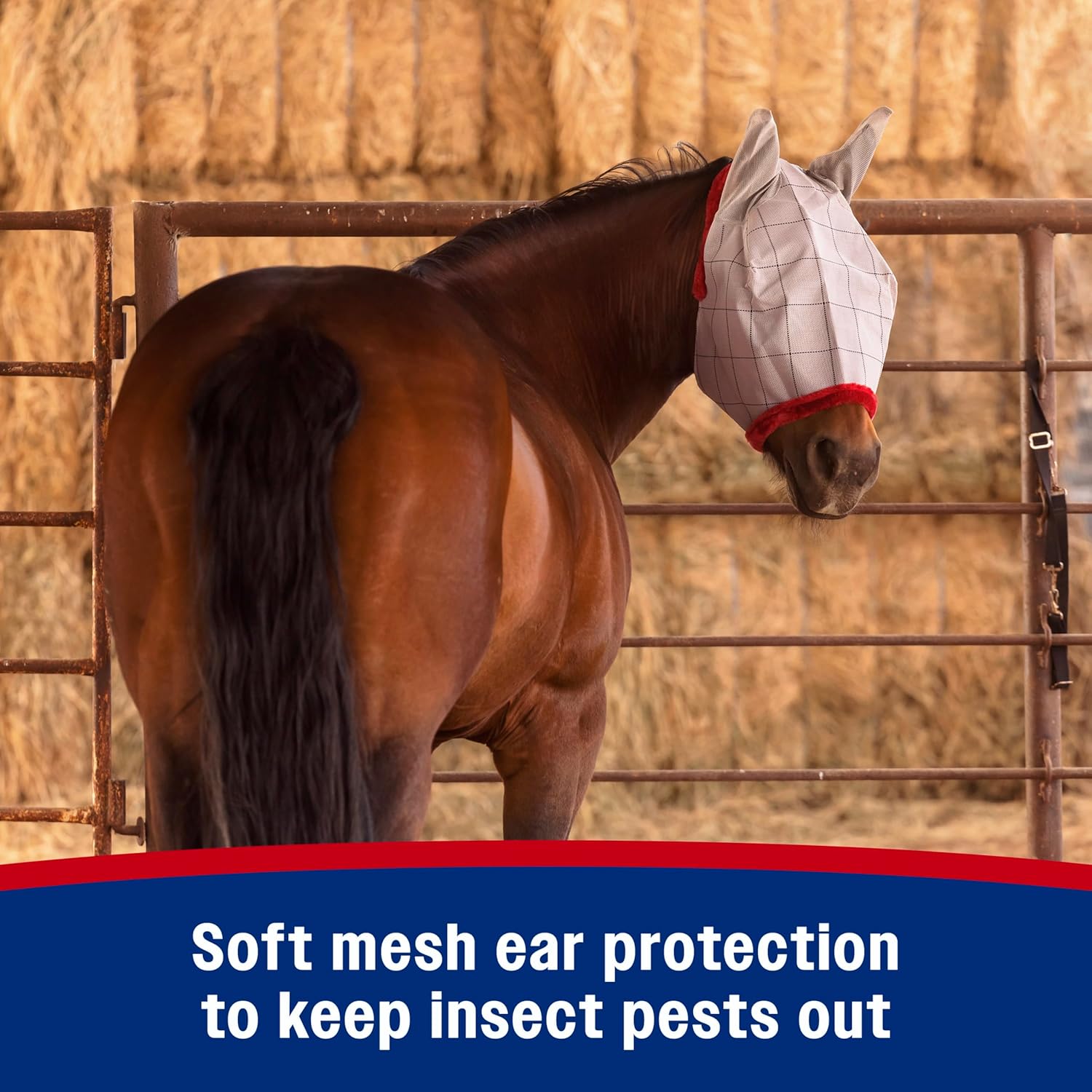 Farnam Supermask Ii Horse Fly Mask With Ears, Extended Coverage, Protects Eyes From Insects And Debris, Adjustable Throat Latch : Farnam/Vpl Central Life Sciences: Pet Supplies