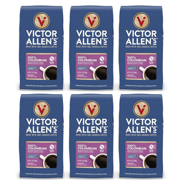 Victor Allen'S Coffee 100% Colombian, Medium Roast, Ground Coffee, 6 Pack - 12Oz Bags