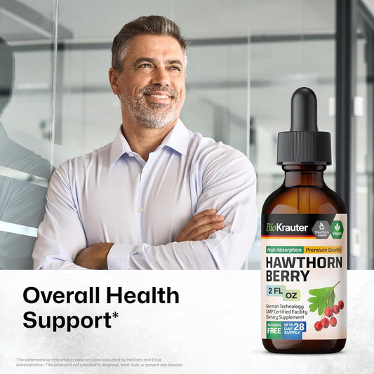 Bio Krauter Hawthorn Berry Extract - Vegan Hawthorne Supplement - Alcohol And Sugar Free - 2 Fl.Oz