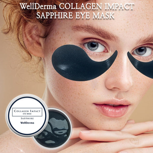 Wellderma Collagen Impact Sapphire Eye Mask +Sapphire Collagen Hydro Essential Mask 10 Sheets Skin Brightening, Soothing Calming, Remove Dark Spots, Hyaluronic Acid, Reduce Redness