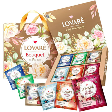 Lovare Tea Bags Variety Pack - Made In Ukraine - Black And Green, Floral Berry, Mixed Blend Assorted Tea Collection - Tea Sampler - Tea Gift Sets For Tea Lovers (30 Bags - 6 Tastes)