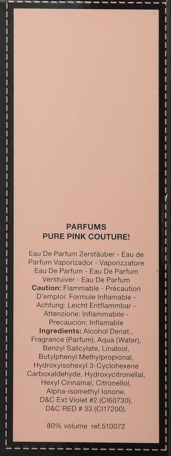Nuparfums Group Pure Pink Couture Eau De Parfum Spray, 3.4 Ounce : Beauty & Personal Care