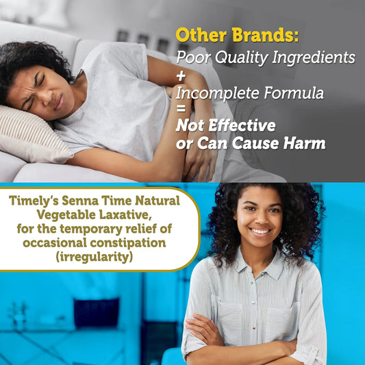 Timely Senna Time Laxative - 1000 Count Tablets - Compared to The Active Ingredients in Senokot - Natural Vegetable Based Laxatives for Constipation Relief, Gentle Overnight Relief and Stool Softener