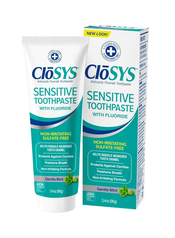 Closys Fluoride Toothpaste, 3.4 Ounce, Travel Size, Gentle Mint, Tsa Compliant, Whitening, Enamel Protection, Sulfate Free