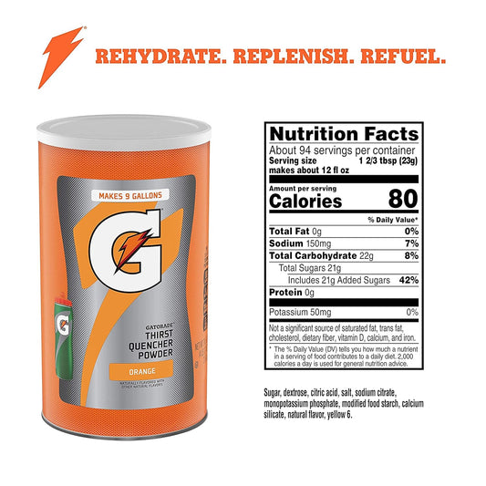 Gatorade Thirst Quencher Powder, Orange, 76.5 Oz