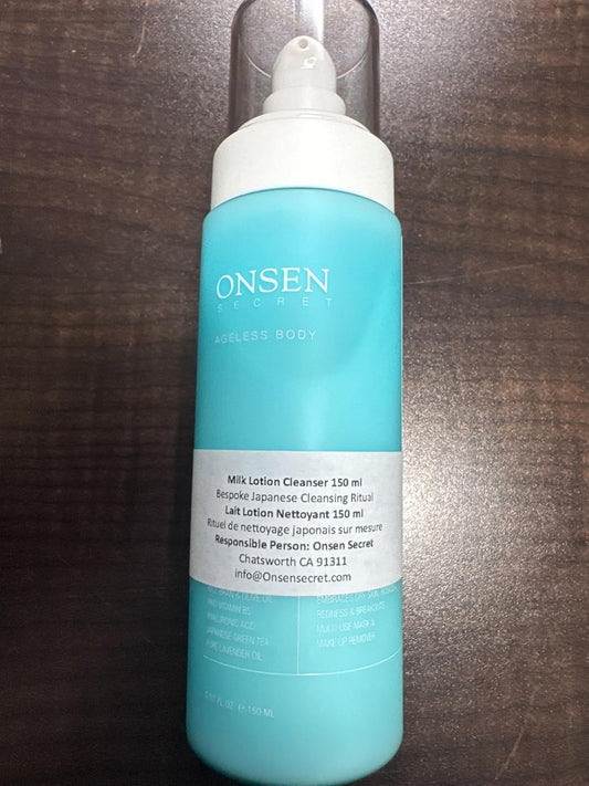 Onsen Secret Japanese Cleansing Milk Face Wash, Anti Aging Gentle Cleanser, Makeup Remover, Cleansing Milk For Sensitive Skin, All Natural, Purifying Organic, Non Foaming Facial Cleanser - 150 Ml