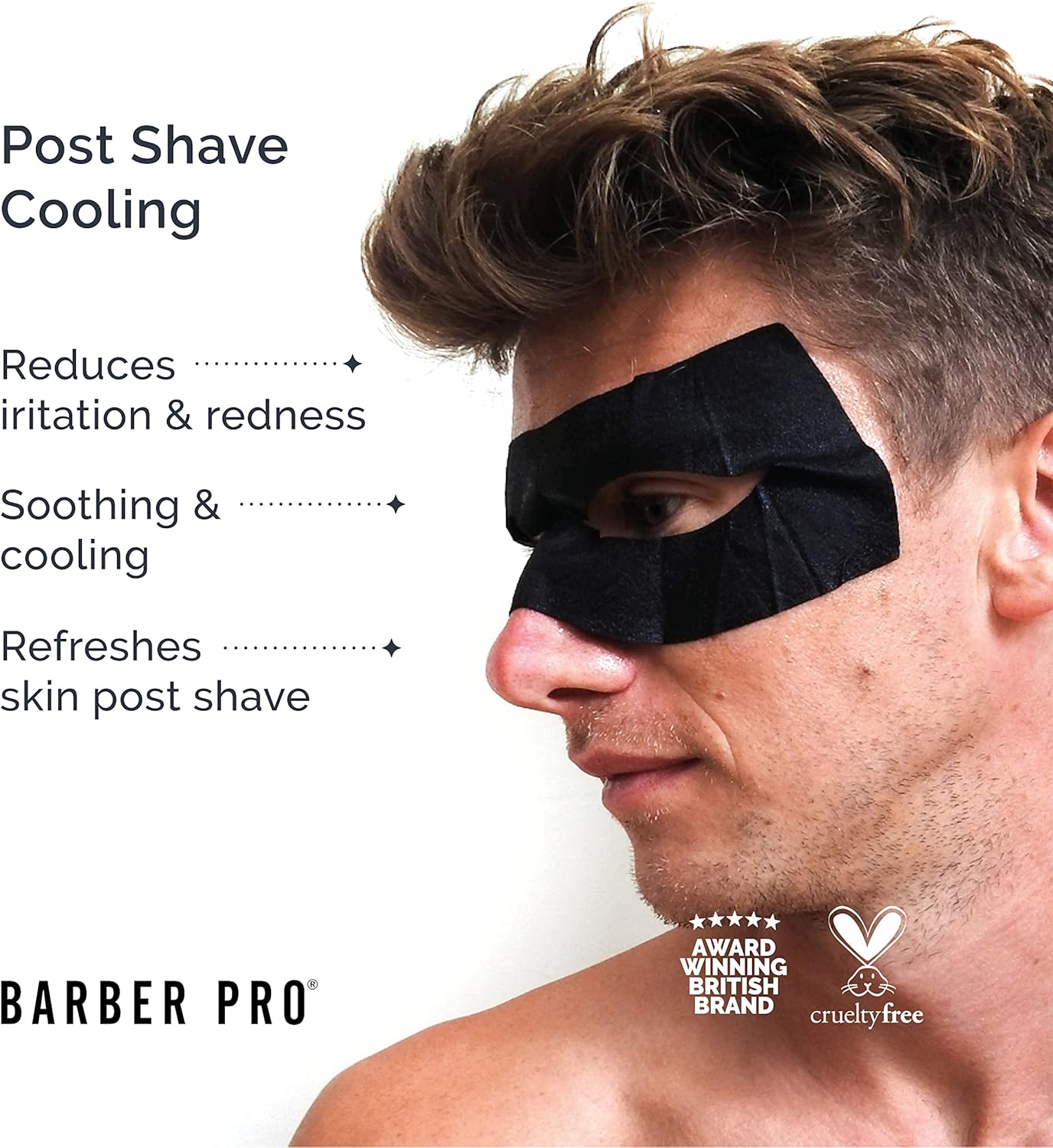 BARBER PRO POST SHAVE Mens Face Mask Cooling Anti-Aging Collagen Aloe Vera Tea Tree & Charcoal Natural Soothing Skincare For Men Reduces Redness & Irritation Vegan Multi Award Winning Brand : Amazon.co.uk: Beauty