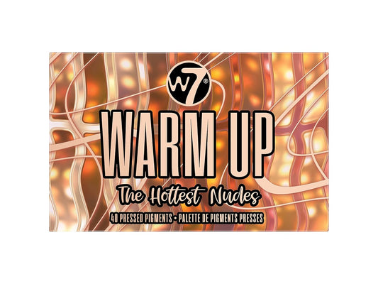 W7 Warm Up Pressed Pigment Palette - 40 High Impact Warm Tone Colors - Flawless Long-Lasting Glam Makeup