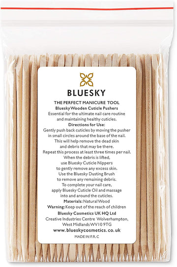 Bluesky 100 Wooden Cuticle Pushers Orange Wood Sticks, Double End, Nail Cleaner Tool, 11.5 Cm/4.5 Inches