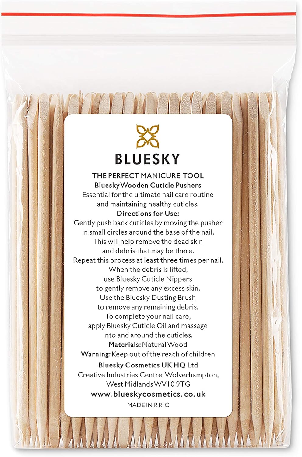Bluesky 50 Wooden Cuticle Pushers Orange Wood Sticks, Double End, Nail Cleaner Tool, 11.5 Cm/4.5 Inches